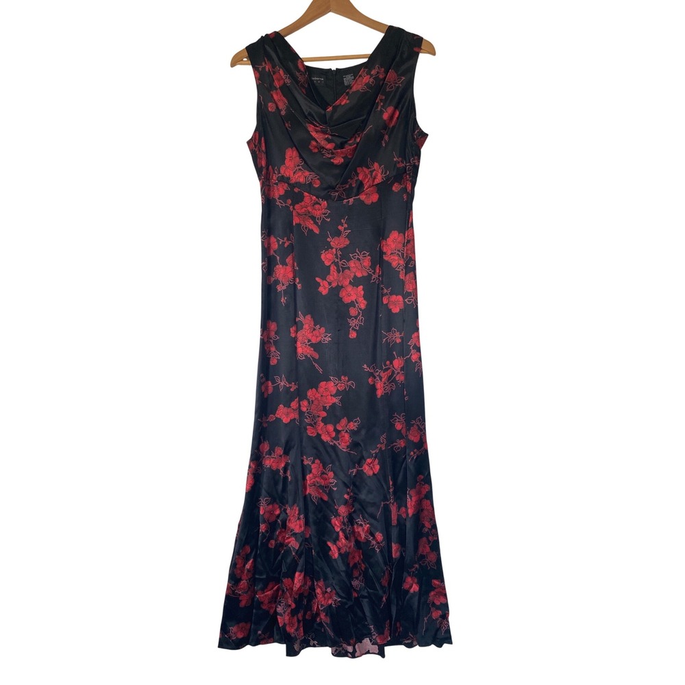 Liz Claiborne Night 90s Y2K‎ Whimsigoth Fairy Dark Romance Cowl Maxi Dress 10